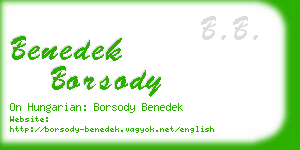 benedek borsody business card